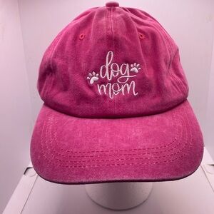 NWT dark pink Dog Mom adjustable baseball hat.